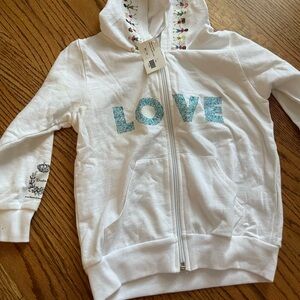 White LOVE Kids Hoodie
